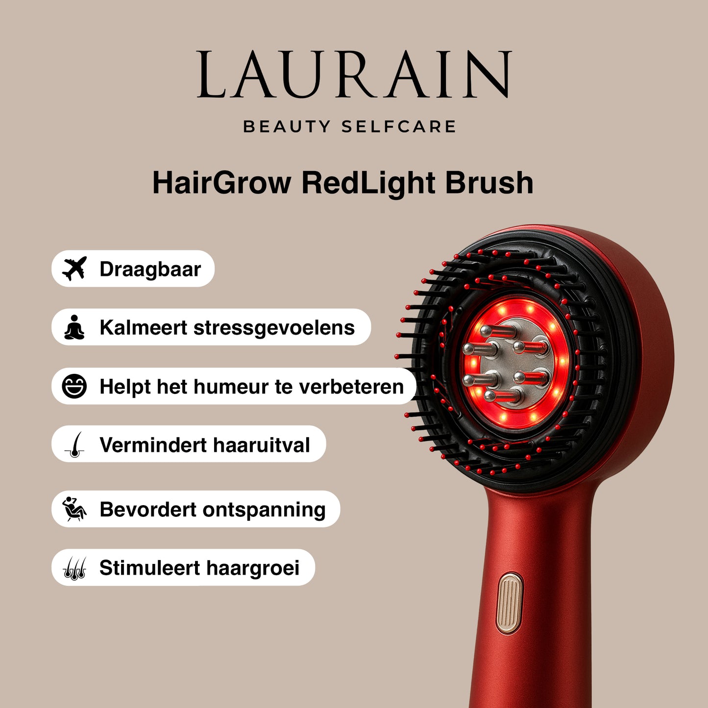 HairGrow RedLight Brush - By Laurain