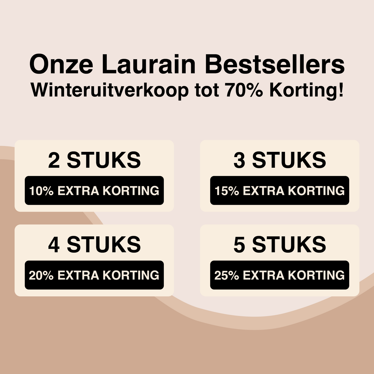 Laurain bundelkorting actie met oplopende korting bij meerdere producten